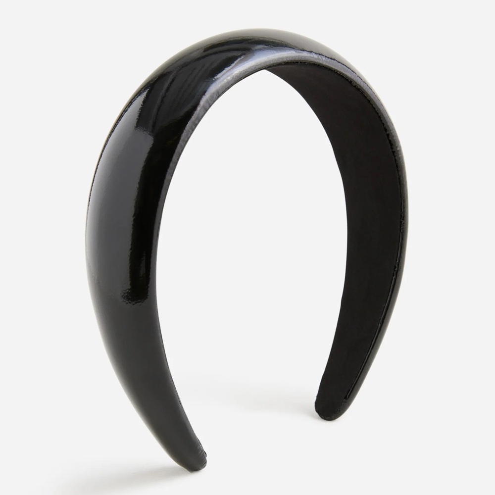25. NWT J. Crew Oversized metallic leather headband black